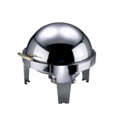 Chafing dish roll top rond roestvrijstaal