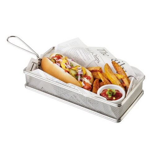 Mini friet mand Fish chips basket frites patat snack holder