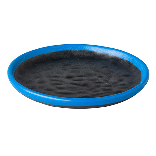 melamine asia sushi bord rond 15cm zwart blauw