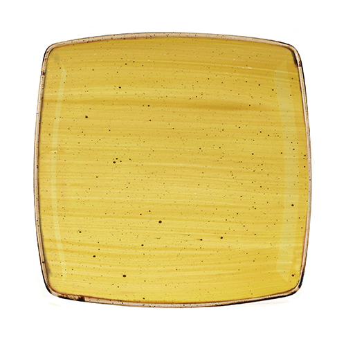 bord diep vierkant 26 8cm churchill stonecast mustard seed yellow SMSSDS101