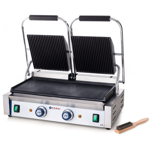 contact grill dubbel pannini grill hendi gegroefde top gladde bodem