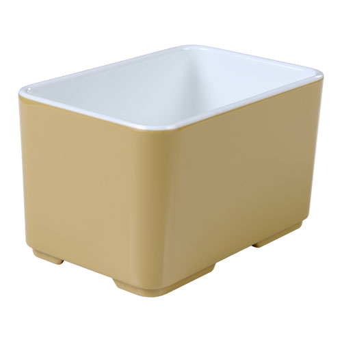 Melamine bakje rechthoekig halfhoog Cube champagne