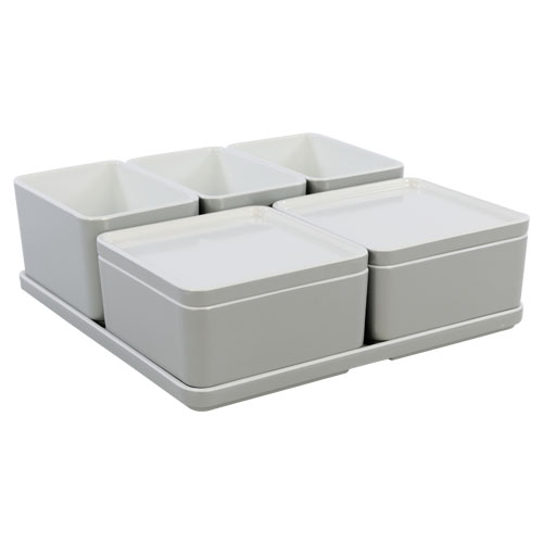 Cube organizer set12 kleur lichtgrijs melamine