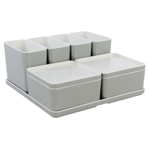 Cube organizer set15 kleur lichtgrijs melamine