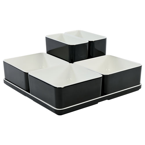 Cube organizer set16 kleur zwart melamine