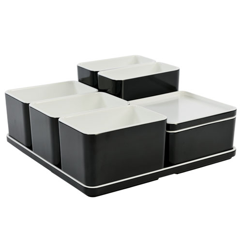 Cube organizer set19 kleur zwart melamine