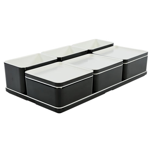 Cube organizer set22 kleur zwart melamine