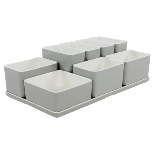 Cube organizer set24 kleur lichtgrijs melamine