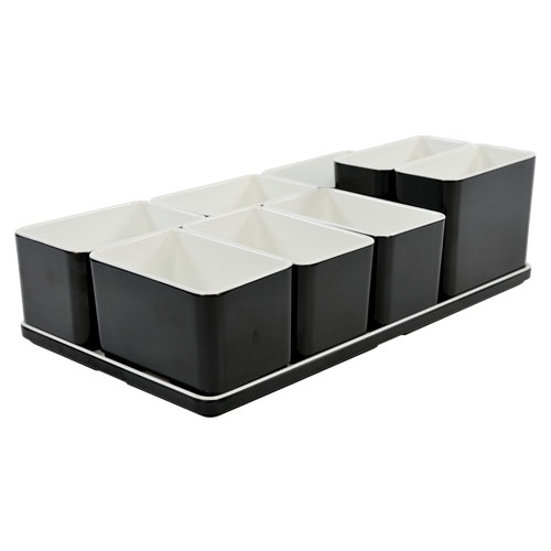 Cube organizer set25 kleur zwart melamine