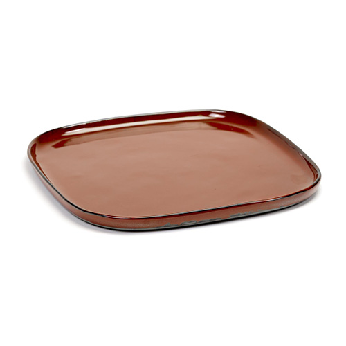 dinerbord vierkant 25 4cm kleur rust servies terres de reves serax