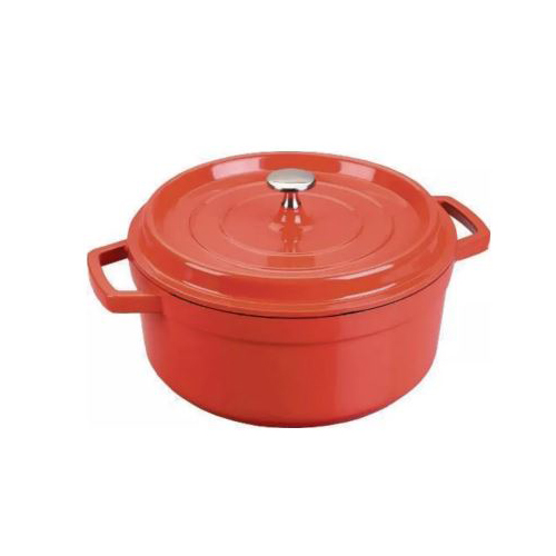 Braadpan rond diam 24cm inh 4.2ltr rood gietaluminium