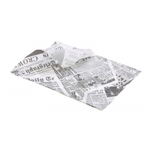 vetvrij papier met opdruk krant newspaper the daily telegraph 35x25cm 1000 stuks