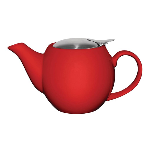 Theepot inh 51cl porselein staal rood