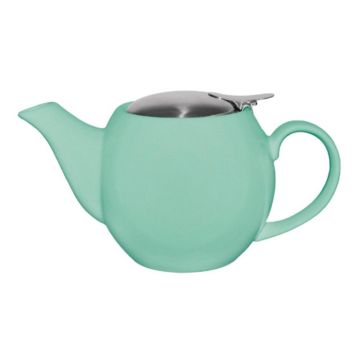 Theepot inh 51cl porselein staal aqua