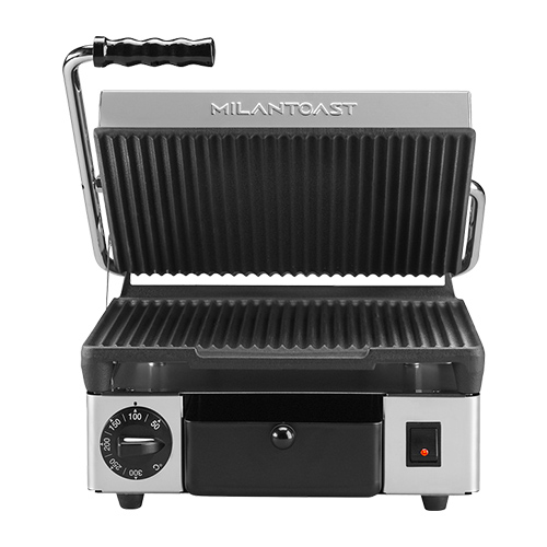 Contact grill Milantoast boven onder gegroefd