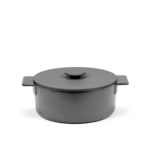 Pot diam 26cm Enamel Cast Iron Black surface by sergio herman serax