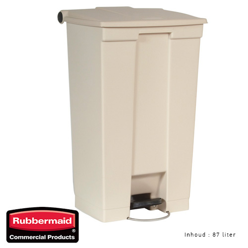 Rubbermaid step on classic afvalcontainer beige 87liter