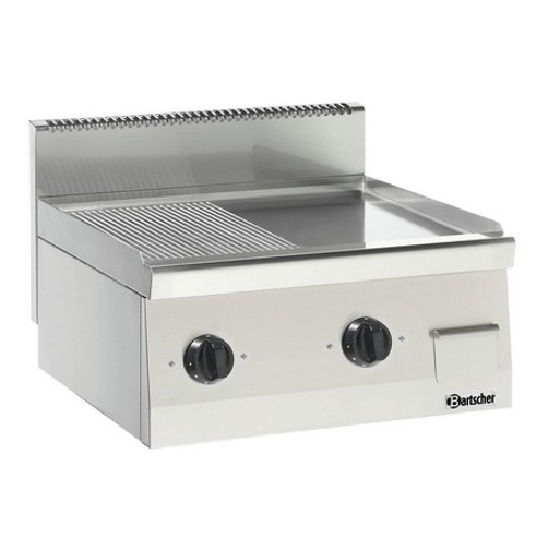 Grillplaat 600 B600 glad geribbeld Bartscher