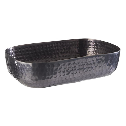 Schaal gehamerd afm 23x15.5cm gunmetal look