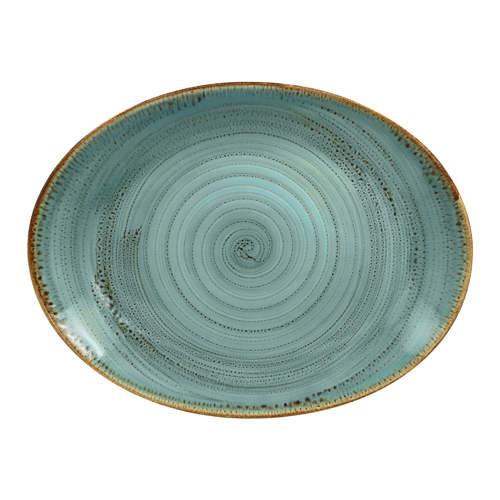 Schaal ovaal afm 36x27cm lagoon twirl rak porcelain