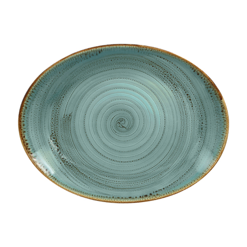 Schaal ovaal afm 32x23cm lagoon twirl rak porcelain