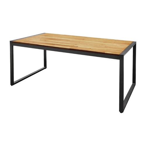 Tafel staal en acaciahout afm 180x90x74