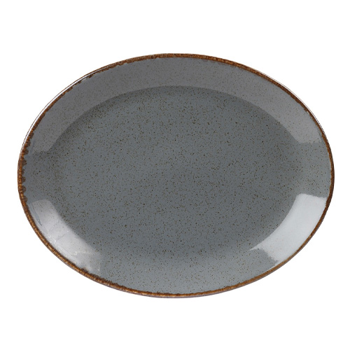 Bord ovaal afm 30.5x23.5cm storm porcelite seasons