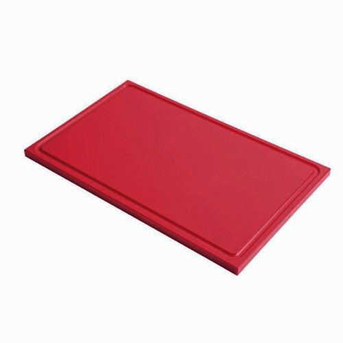 SNIJPLANK HACCP KLEUR ROOD 1 1GN AFM  53X32 5CM  KUNSTSTOF MET GEUL PRO COOKING