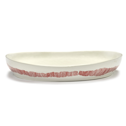 SERVEERSCHAAL DIAM 36CM HGT 6CM KLEUR WIT ROOD FEAST TABLEWARE BY OTTOLENGHI SERAX