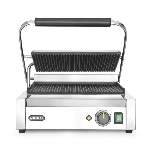 ontactgrill panini geribbeld afm 430x370x210mm 230v 2200w hendi