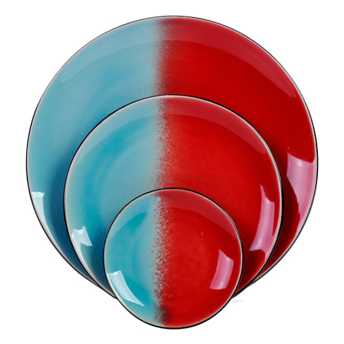 BORD PLAT ROND DIAM 13CM SEABLUE RED GASTRO BY RON BLAAUW