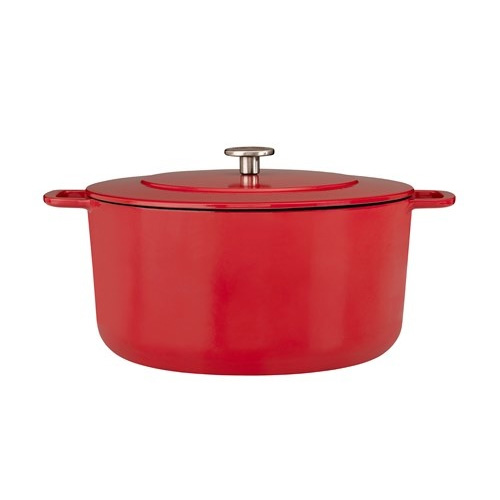 DUTCH OVEN SOUS CHEF GEËMAILLEERD DIAM 32CM ROOD COMBEKK