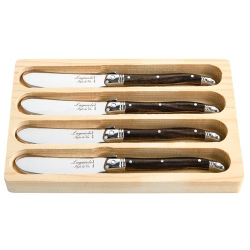 botermessen set 4 stuks premium line dark wood style de vie