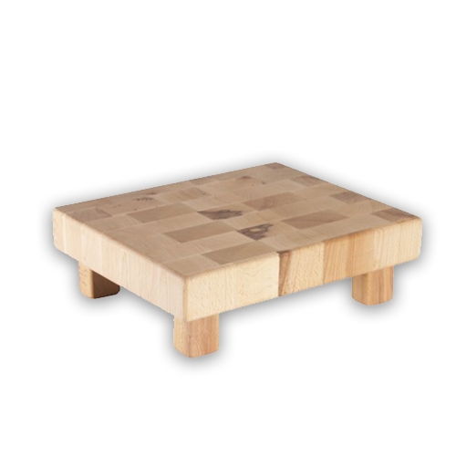 nijplank hakblok met 4 poten afm 325x265x10cm beukenhout