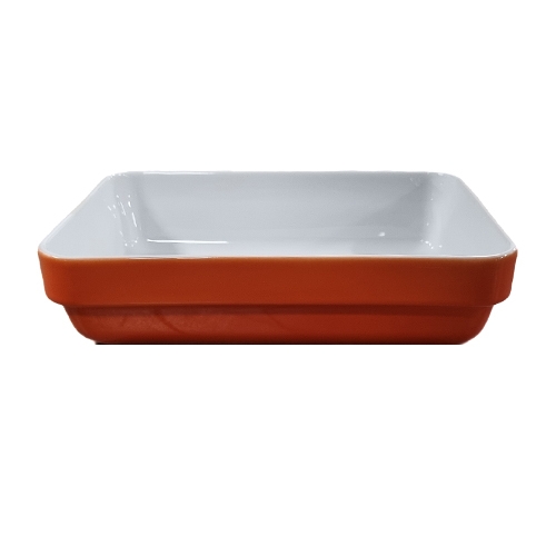 aaltijdschaal dish met vlakke bodem afm 223x176x55cm kleur oranje nova