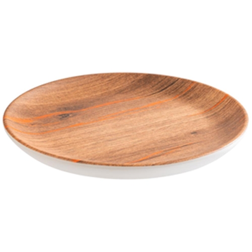 erveerschaal plat diam 26cm bruin melamine crazy wood