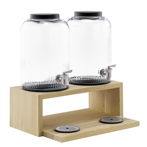 uo drankdispenser incl standaard inh 2x 7ltr hgt 47cm glas valo