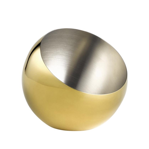 chaal kom diam 16cm hgt 15cm goud roestvrijstaal sphere