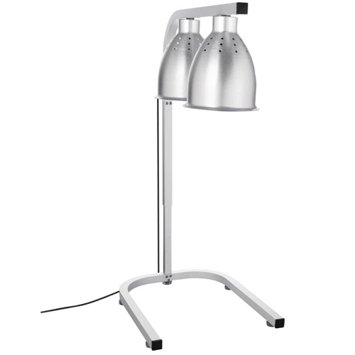 armtelamp op voet 2 delig afm 35x43cm hgt 80cm 230v 500w zilver aluminium buffalo