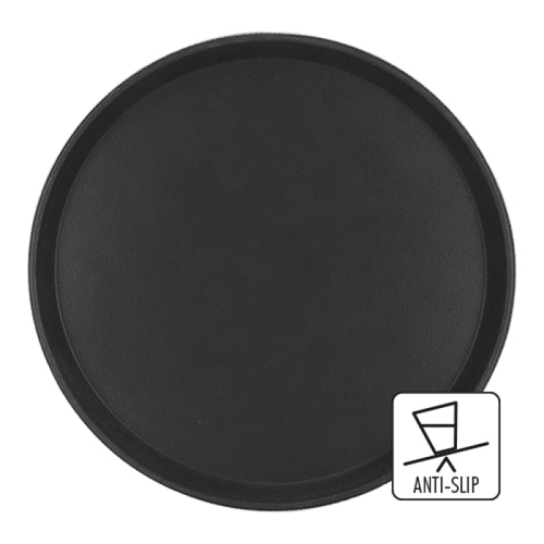 ierdienblad rond diam 36cm anti slip glasfiber zwart
