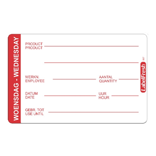 abelfresh pro 500 labels woensdag wednesday