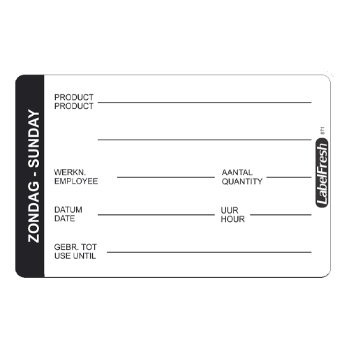 abelfresh pro 500 labels zondag sunday