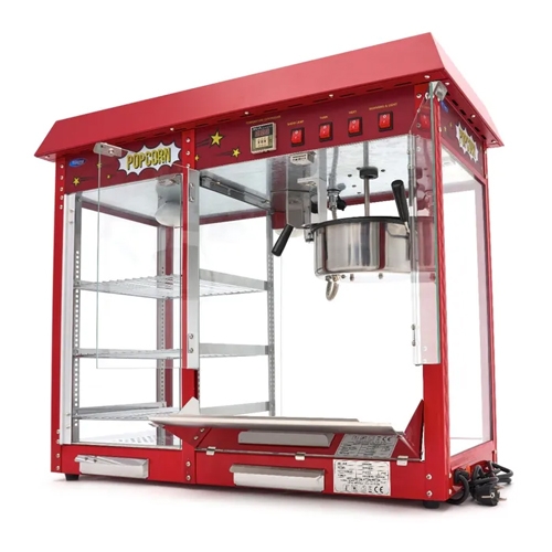opcorn machine met warmhoudvitrine afm 90x42x76cm 230v 17kw maxima