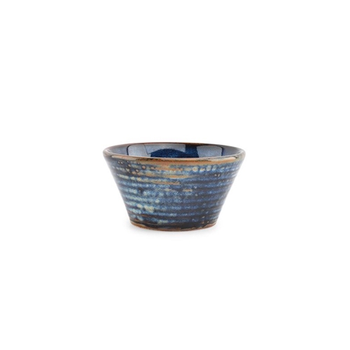 om diam 10cm hgt 5cm conisch blauw line f2d