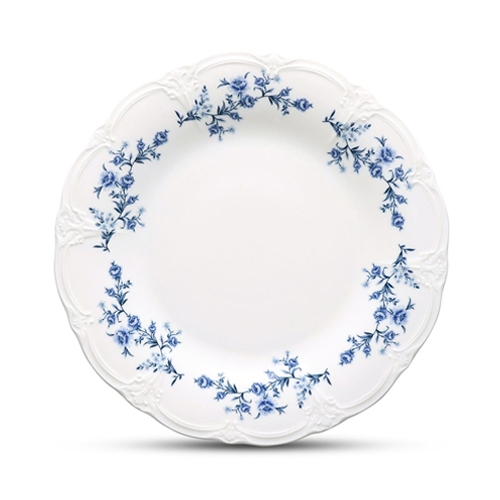ord plat diam 32cm blauw flower retro bonbistro