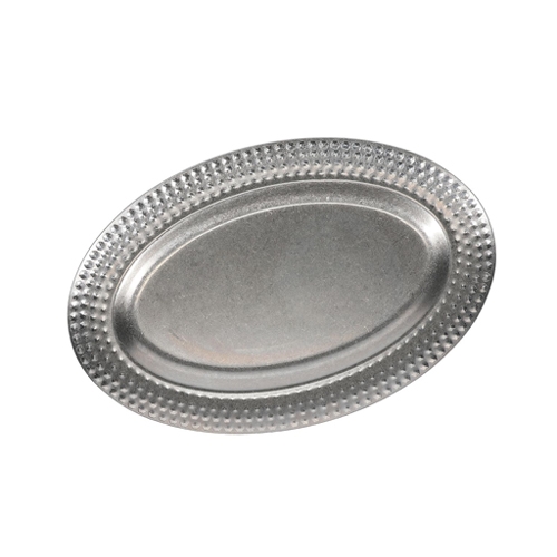 erveerschaal afm 35x23cm met gestructureerde rand antique zilver serve bonbistro