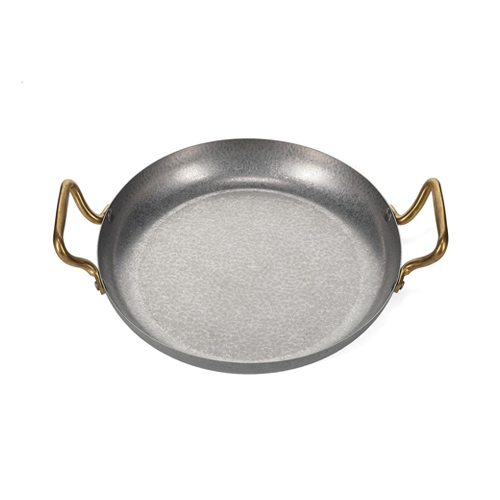 erveerschaal diam 28cm hgt 5cm met gouden handvat gehamerd antique zilver serve bonbistro